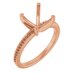 14K Rose Gold 9.4 mm Round Engagement Ring Mounting