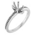 18K White Gold 8x5 mm Pear Engagement Ring Mounting