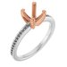 18K White/Rose Gold 6 mm Cushion Engagement Ring Mounting