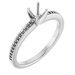 Platinum 3.25 mm Square Engagement Ring Mounting