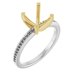 18K White/Yellow Gold 7 mm Asscher Engagement Ring Mounting