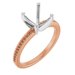 14K Rose/White Gold 7 mm Asscher Engagement Ring Mounting