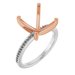 14K White/Rose Gold 9 mm Square Engagement Ring Mounting
