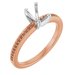 18K Rose/White Gold 6x4 mm Emerald Engagement Ring Mounting