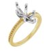 18K Yellow/White Gold 12x6 mm Marquise Engagement Ring Mounting