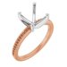 14K Rose/White Gold 9.4 mm Round Engagement Ring Mounting
