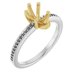 18K White/Yellow Gold 8x5 mm Pear Engagement Ring Mounting