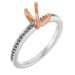 14K White/Rose Gold 6x4 mm Emerald Engagement Ring Mounting