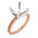 14K Rose/White Gold 10 mm Cushion Engagement Ring Mounting