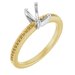 14K Yellow/White Gold 6x4 mm Emerald Engagement Ring Mounting