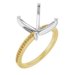 14K Yellow/White Gold 9 mm Square Engagement Ring Mounting