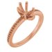 18K Rose Gold 8x5 mm Pear Engagement Ring Mounting