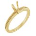 14K Yellow Gold 6x4 mm Emerald Engagement Ring Mounting