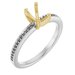 18K White/Yellow Gold 6x4 mm Emerald Engagement Ring Mounting
