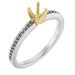 14K White/Yellow Gold 4.1 mm Round Engagement Ring Mounting