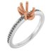 14K White/Rose Gold 7x5 mm Pear Engagement Ring Mounting