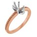 18K Rose/White Gold 8x5 mm Pear Engagement Ring Mounting