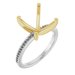 14K White/Yellow Gold 9 mm Square Engagement Ring Mounting