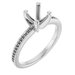 Platinum 6 mm Cushion Engagement Ring Mounting