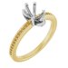 18K Yellow/White Gold 8x5 mm Pear Engagement Ring Mounting