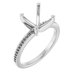 14K White Gold 9.4 mm Round Engagement Ring Mounting