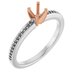 14K White/Rose Gold 4.1 mm Round Engagement Ring Mounting
