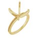 14K Yellow Gold 9 mm Square Engagement Ring Mounting
