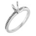 18K White Gold 6x4 mm Emerald Engagement Ring Mounting