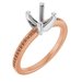 18K Rose/White Gold 6 mm Cushion Engagement Ring Mounting