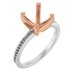 14K White/Rose Gold 8 mm Cushion Engagement Ring Mounting